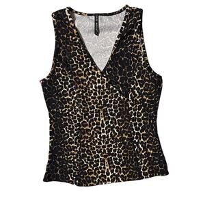 Animal Print Sleeveless Blouse